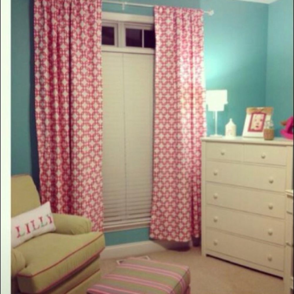 Pink and White Curtains
